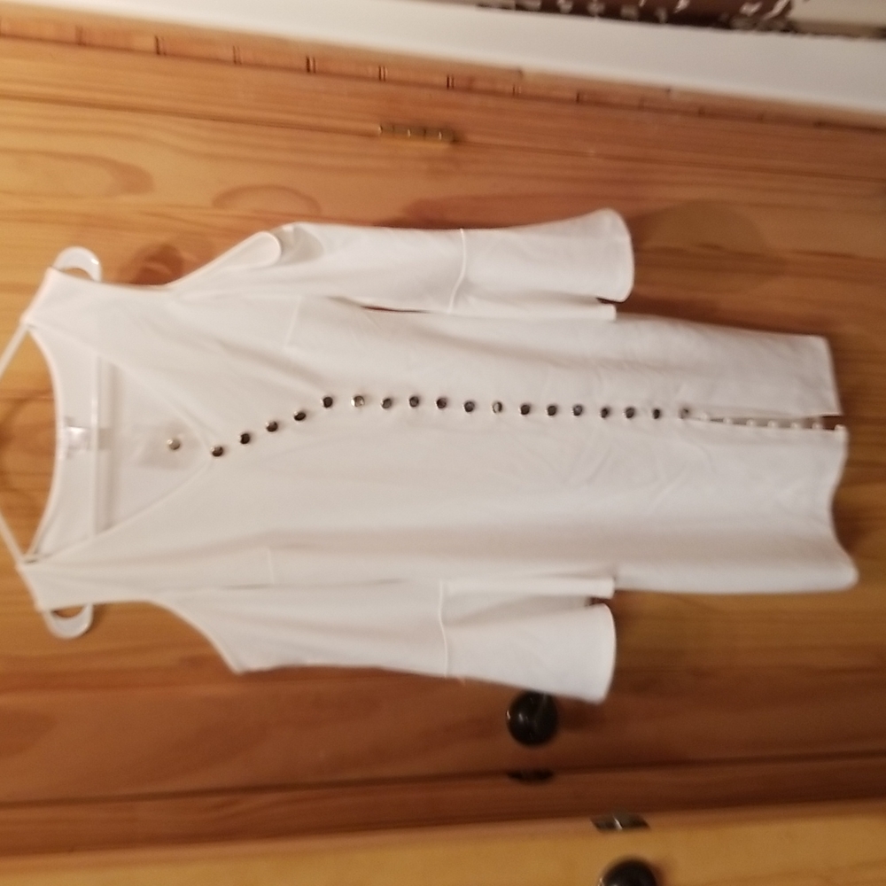 White Medium Venus Cold Shoulder Dress. NWOT (Slip attached to Dress)